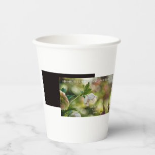 Earthlight and Healing Japanese Flowers and Poetry Paper Cups