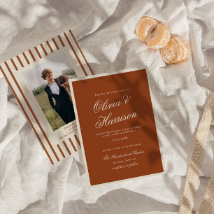 Earthly Chic Terracotta Wedding Invitation