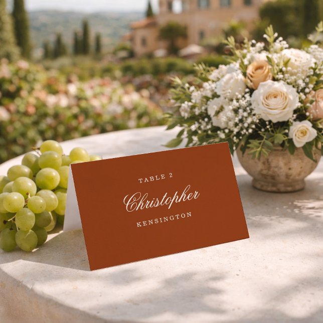 Earthly Chic Terracotta Wedding Place Card (Creator Uploaded)