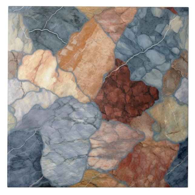 Earthly Tone Marble Pattern Ceramic Tile (Front)