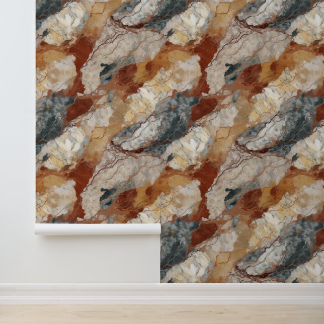 Earthly Tone Marble Pattern Wallpaper (Application)