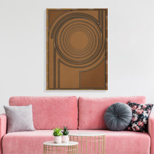 Earthly Vortex: Modern 3D Minimalist Boho Art Canvas Print