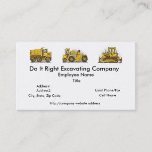 Earthmover Construction Busines Cards