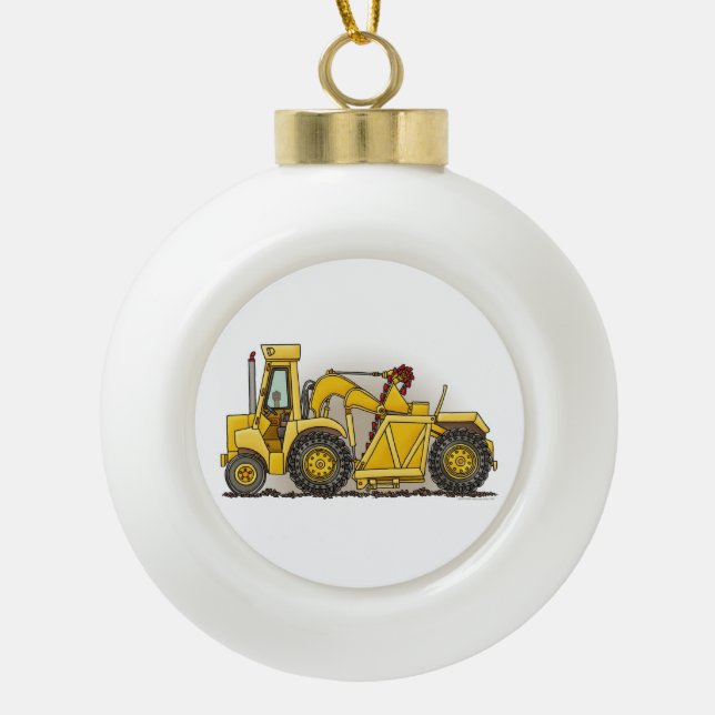 Earthmover Construction Ceramic Ball Christmas Ornament (Front)