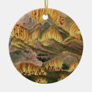 Earthquake and Eruption of the Mountain of Asama-y Ceramic Ornament