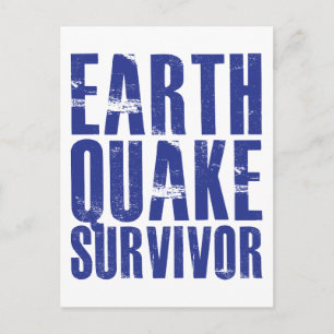 Earthquake Survivor - Blue Postcard
