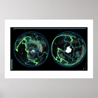 Earthquakes Since 1898, Global View Poster