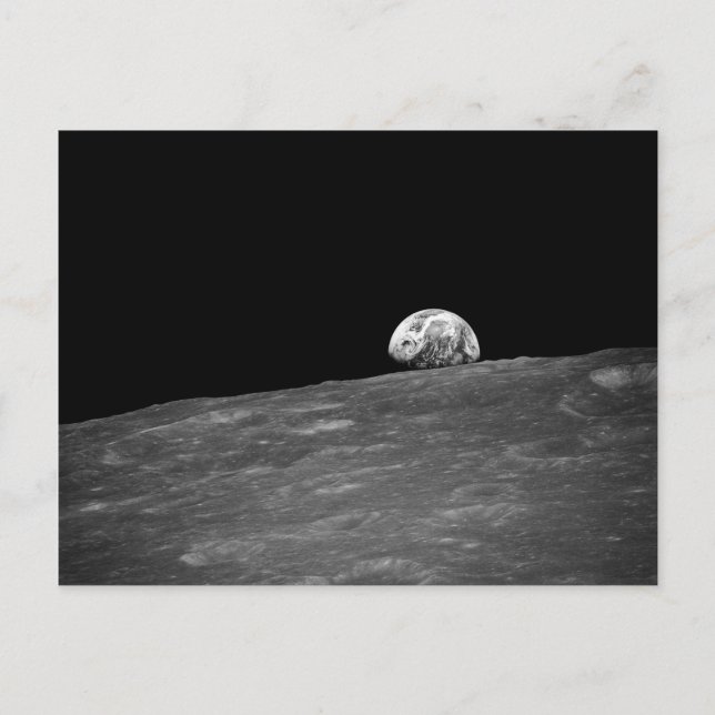 Earthrise from Apollo 8 Moon Mission Postcard (Front)
