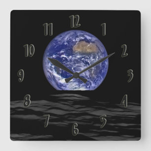 Earthrise Square Wall Clock