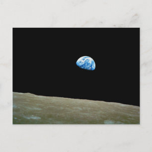 Earthrise taken by the Apollo 8 Mission Postcard