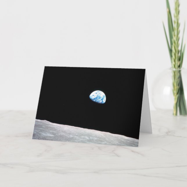Earthrise:with quote-- Shot from Apollo 8 Card (Front)