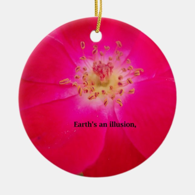 Earth's an Illusion Ceramic Tree Decoration (Front)
