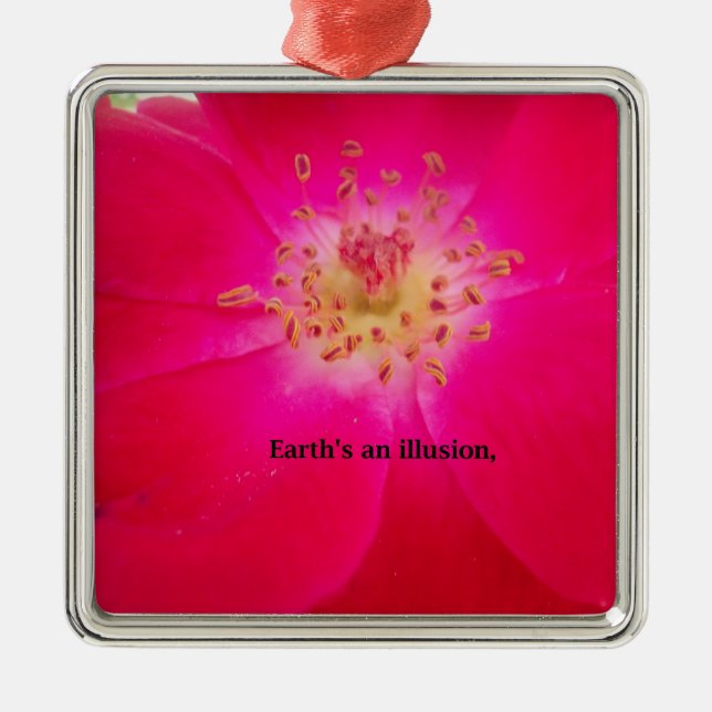 Earth's an Illusion Metal Tree Decoration (Front)