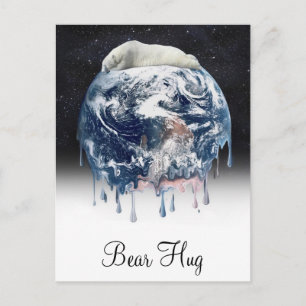 Earth's Bear Hug With Text Postcard