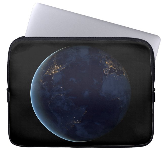 Earth's City Lights At Night Laptop Sleeve (Front)
