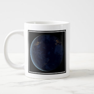 Earth's City Lights At Night Large Coffee Mug