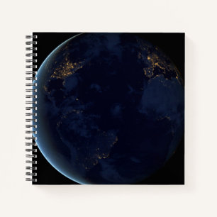 Earth's City Lights At Night Notebook