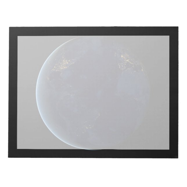 Earth's City Lights At Night Notepad (Front)