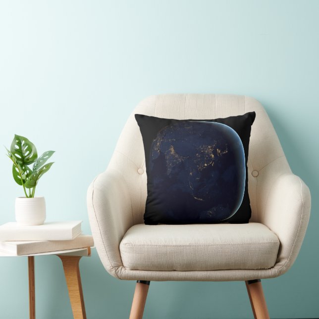 Earth's City Lights At Night On Asia And Australia Cushion (Chair)