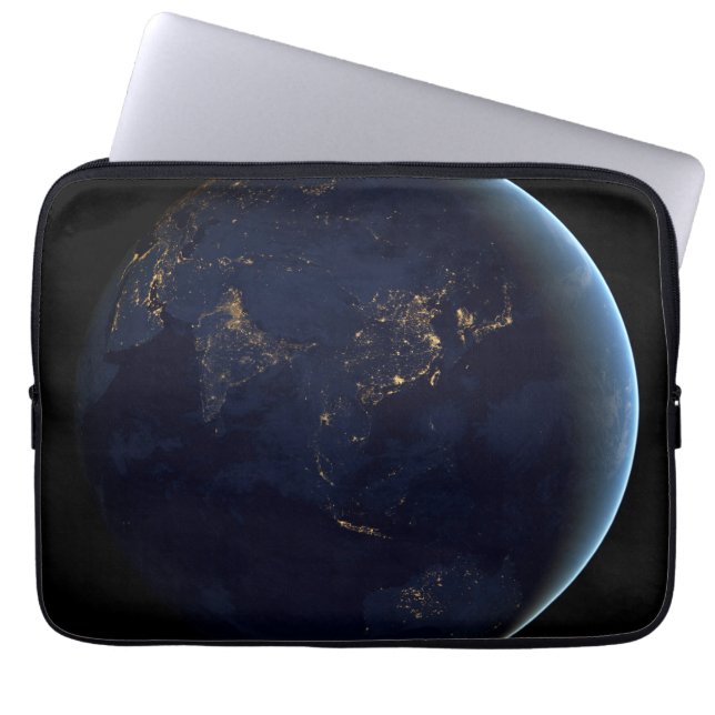 Earth's City Lights At Night On Asia And Australia Laptop Sleeve (Front)