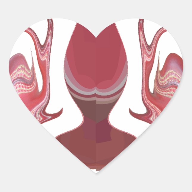 Earth's Embers: Textured Tapestry of Africa Heart Sticker (Front)