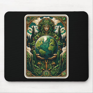 Earth's Guardian Enchanting Nature Art Tarot Card  Mouse Pad