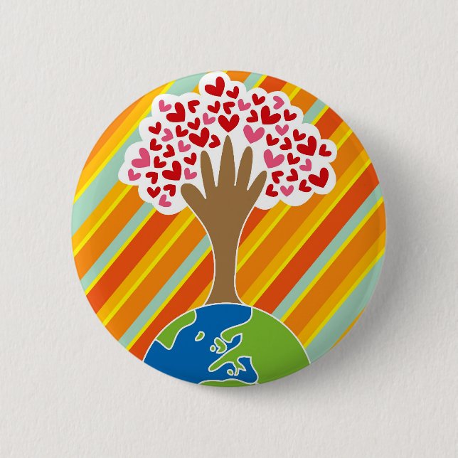 Earth's Hand and Tree of Love Button (Front)
