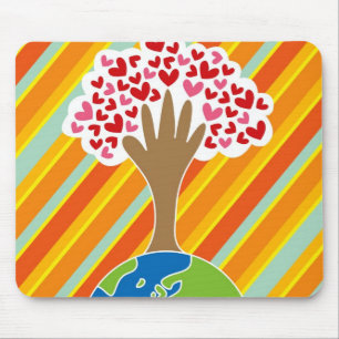 Earth's Hand & Tree of Love Mousepad