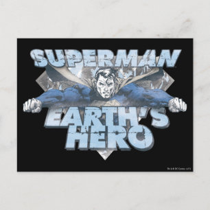 Earth's Hero - Blue Postcard