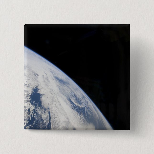 Earth's horizon and the blackness of space 15 cm square badge (Front)