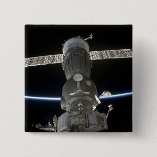 Earth's limb intersects a Soyuz spacecraft 15 Cm Square Badge