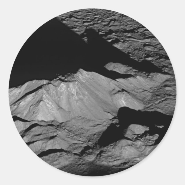 Earth's Moon Tycho Crater Central Peak Classic Round Sticker (Front)