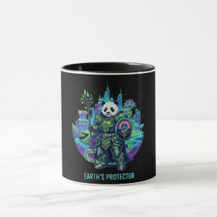 Earth's Protector Panda Knight Solarpunk Eco Mug