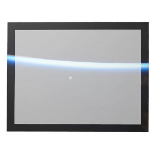 Earth's Thin Line Of Atmosphere And A Gibbous Moon Notepad