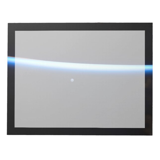 Earth's Thin Line Of Atmosphere And A Gibbous Moon Notepad (Front)