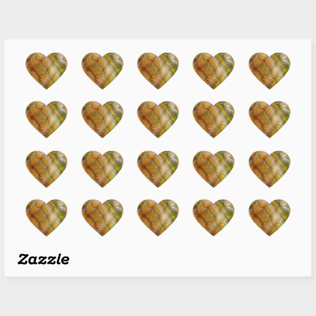 Earthtone Faux Snakeskin Heart Stickers (Sheet)