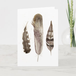 Earthtone Feathers II Card