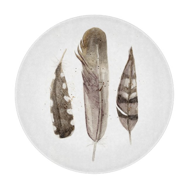 Earthtone Feathers II Cutting Board (Front)
