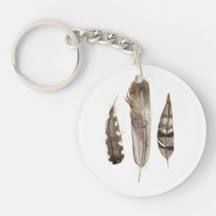 Earthtone Feathers II Key Ring