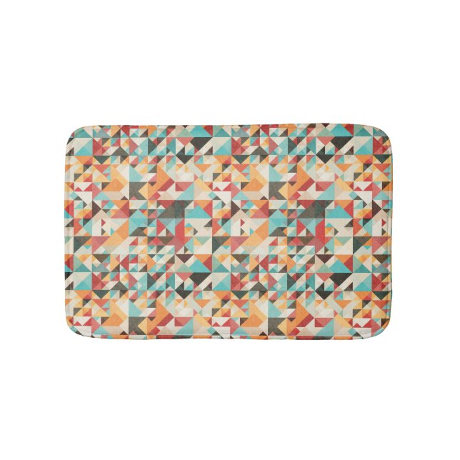 Earthtone Geometric Pattern Bath Mat (Front)
