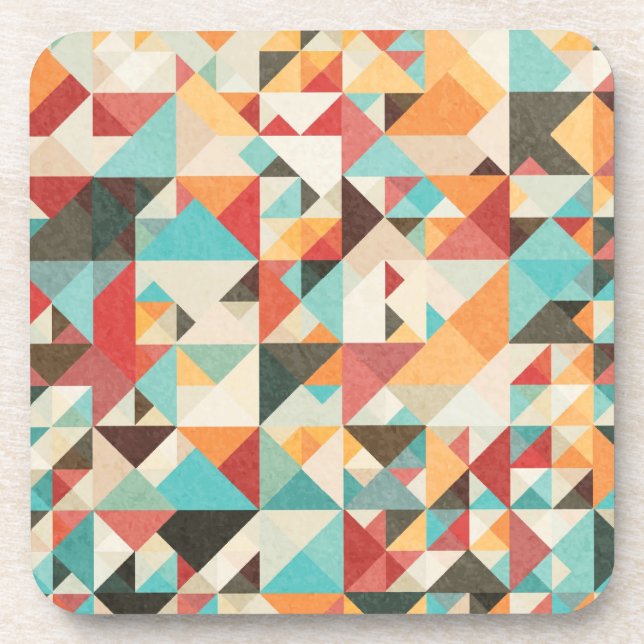 Earthtone Geometric Pattern Coaster (Front)