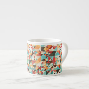 Earthtone Geometric Pattern Espresso Cup