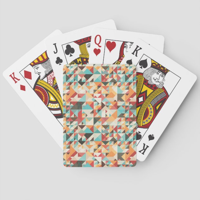 Earthtone Geometric Pattern Playing Cards (Back)