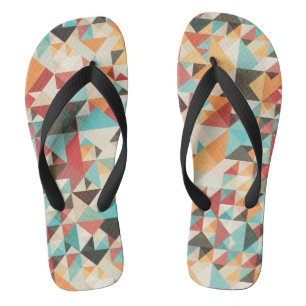Earthtone Geometric Pattern Thongs