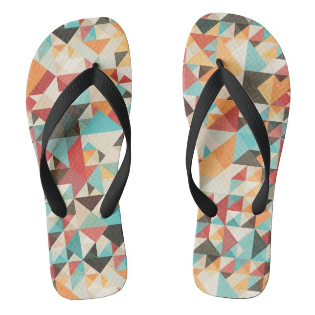 Earthtone Geometric Pattern Thongs (Footbed)