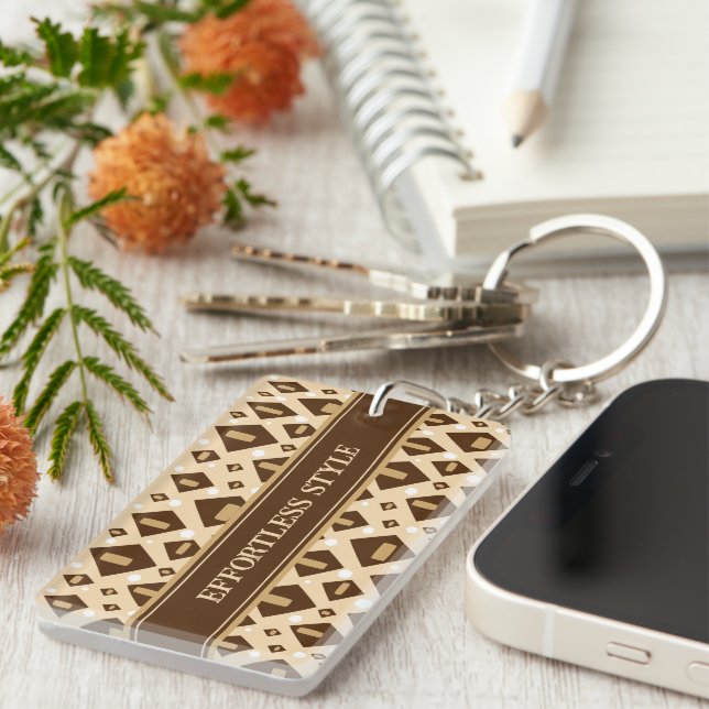 Earthtone Geometry Key Ring (Front Right)