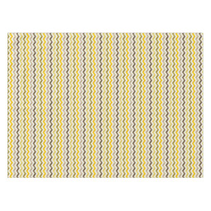 Earthtone Gold Chevron Stripes with Round Monogram Tablecloth