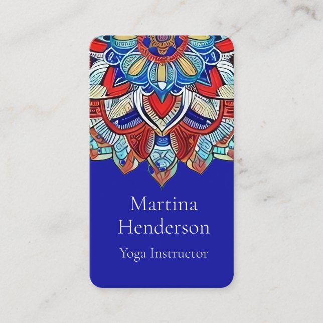 Earthtone Mandala Yoga Business Card (Front)