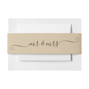 Earthtone Mr and Mrs Invitation Belly Band