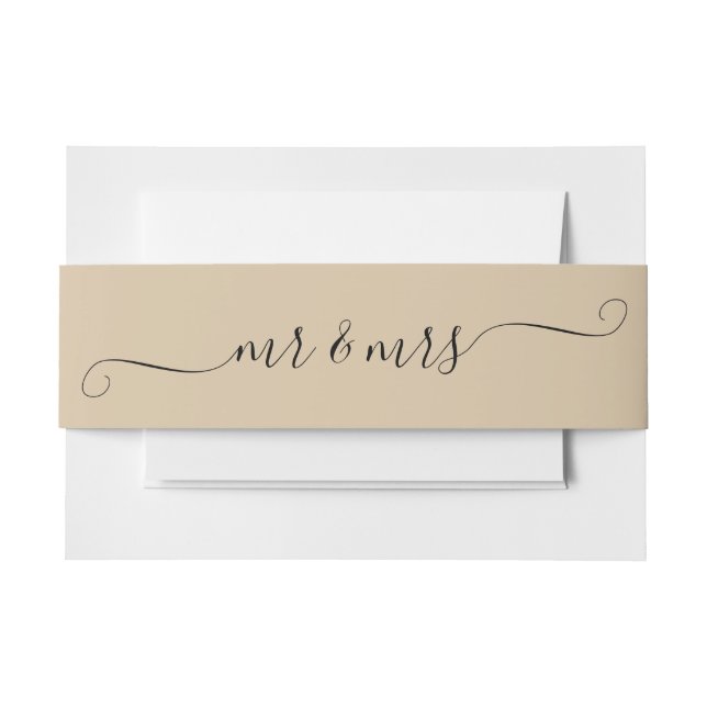 Earthtone Mr and Mrs  Invitation Belly Band (Front Example)